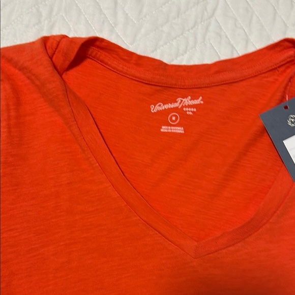 Vivid Orange V-Neck Top size medium, new - Picture 3 of 4